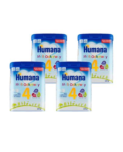  Humana 4 Mali odkrywcy Mleko modyfikowane, 4 x 650 g + HUGGIES PURE Chusteczki nawilżane - 56 szt. - Apteka internetowa Melissa  