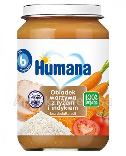 HUMANA 100% ORGANIC Obiadek warzywa z ryżem i indykiem - 190 g - Apteka internetowa Melissa