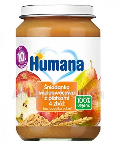 HUMANA 100% ORGANIC Śniadanko wieloowocowe z płatkami 4 zbóż - 190 g - Apteka internetowa Melissa