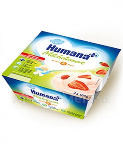 HUMANA Deserek mleczny truskawkowy - 4 x 100 g - Apteka internetowa Melissa