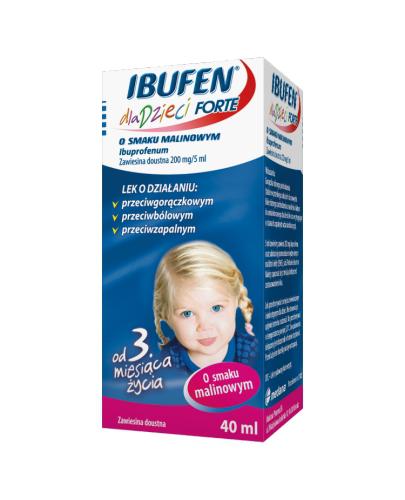  IBUFEN FORTE Zawiesina o smaku malinowym dla dzieci 200 mg/5 ml - 40 ml - Apteka internetowa Melissa  