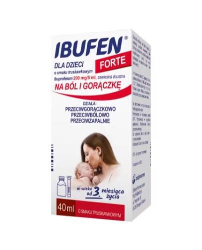 IBUFEN FORTE Zawiesina o smaku truskawkowym dla dzieci 200 mg/5 ml - 40 ml - Apteka internetowa Melissa