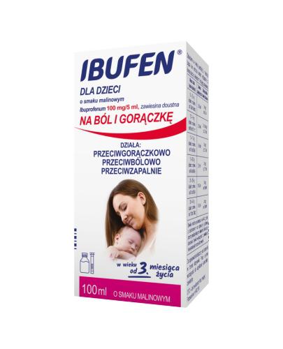 IBUFEN Zawiesina dla dzieci o smaku malinowym 100 mg/5 ml - 100 ml - Apteka internetowa Melissa  