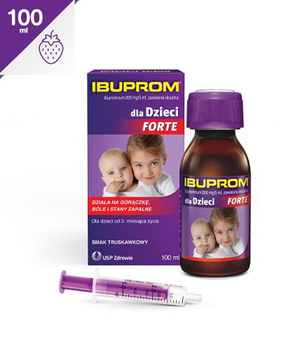 IBUPROM DLA DZIECI FORTE 200 mg/5 ml Zawiesina o smaku truskawkowym - 100 ml - Apteka internetowa Melissa