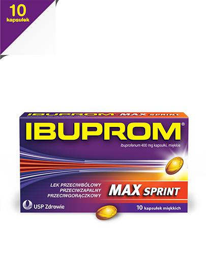 IBUPROM MAX SPRINT - 10 kaps. - lek przeciwbólowy i przeciwzapalny - cena, opinie, wskazania - Apteka internetowa Melissa