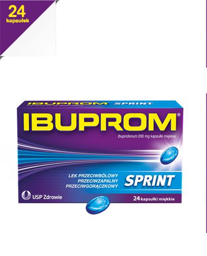 IBUPROM SPRINT CAPS - 24 kaps. - szybko leczy stan zapalny - cena, opinie, wskazania - Apteka internetowa Melissa