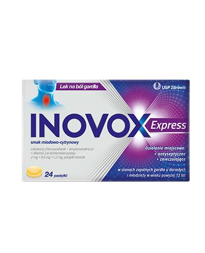 INOVOX EXPRESS Smak miodowo-cytrynowy - 24 past. - Apteka internetowa Melissa