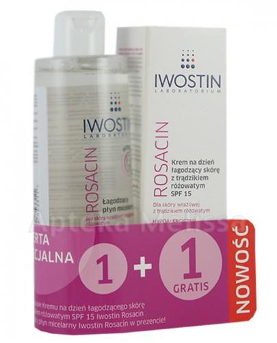 IWOSTIN ROSACIN Krem na dzień łagodzący skórę z trądzikiem różowatym SPF15 - 40 ml + IWOSTIN ROSACIN Łagodzący płyn micelarny - 215 ml - Apteka internetowa Melissa