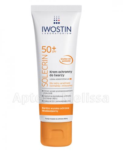   IWOSTIN Solecrin SPF 50+ Krem ochronny do twarzy lekka konsystencja - 50 ml - Apteka internetowa Melissa  