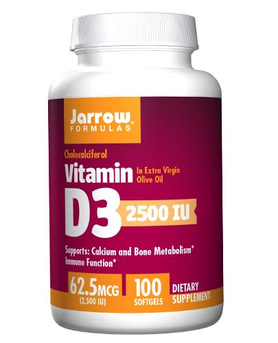  JARROW FORMULAS Vitamin D3 2500 IU 100 kapsułek - Apteka internetowa Melissa  