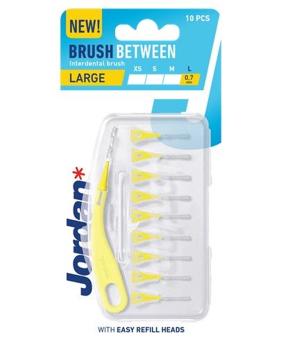  Jordan IDB Brush Between, szczoteczki do czyszczenia przestrzeni międzyzębowych, rozmiar L - 0,7 mm, 10 sztuk - Apteka internetowa Melissa  