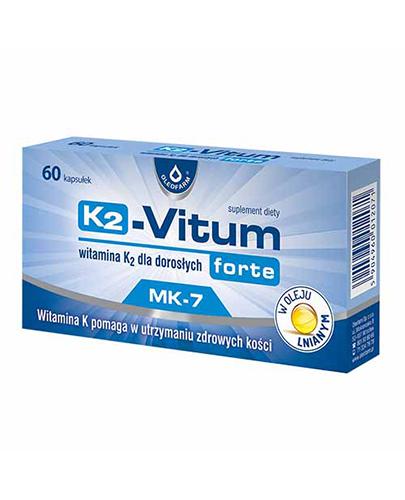  K2-VITUM FORTE Witamina K2 w oleju lnianym dla dorosłych - 60 kaps. - cena, opinie, właściwości  - Apteka internetowa Melissa  
