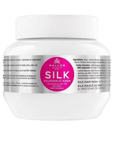  Kallos Silk Maska do włosów w kremie z wyciągiem oleju oliwkowego i białka jedwabiu do suchych, nieżywotnych włosów - 275 ml - cena, opinie, skład - Apteka internetowa Melissa  