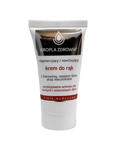 Pharmedis Kropla Zdrowia linia medyczna Regenerujący i nawilżający krem do rąk z borowiną, masłem Shea i mocznikiem - 50 ml