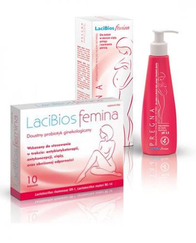  LACIBIOS FEMINA Doustny probiotyk ginekologiczny - 10 kaps. + LACIBIOS FEMINA PREGNA Specjalistyczny płyn do higieny intymnej - 150 ml   - Apteka internetowa Melissa  