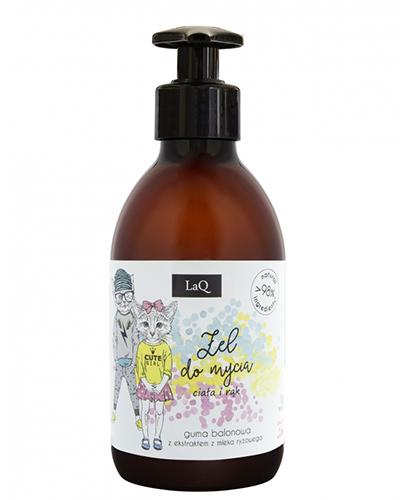 LaQ Naturalny żel do mycia ciała i rąk o zapachu gumy balonowej z ekstraktem z mleka ryżowego - 300 ml