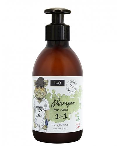  LaQ  Dzikus z lasu, Naturalny szampon do włosów dla facetów z kompleksem wzmacniającym z żeń-szenia, łopianu, skrzypu i przytulii   - 300 ml - cena, opinie, skład - Apteka internetowa Melissa  