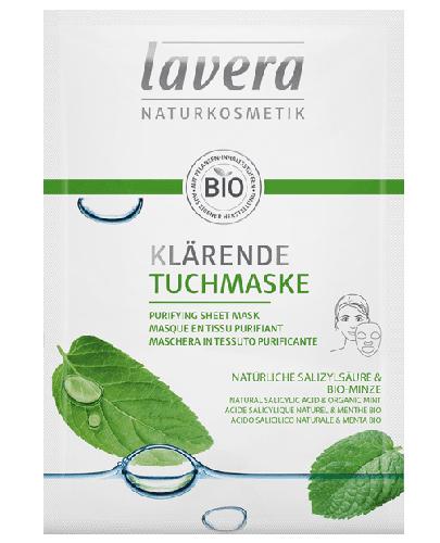   Lavera Naturkosmetik Bio Maska w płacie oczyszczająca Naturalny kwas salicylowy i bio mięta - 1 szt. - cena, opinie, właściwości - Apteka internetowa Melissa  