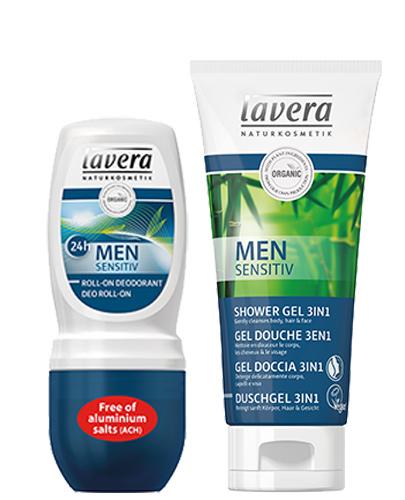  Lavera Naturkosmetik Men Sensitiv Zestaw Szampon do włosów i ciała 3 w 1, 200 ml + Dezodorant roll-on 24h, 50 ml - Apteka internetowa Melissa  