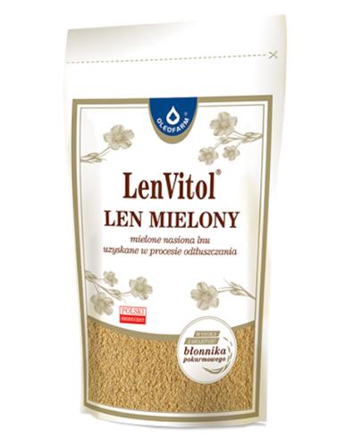 OLEOFARM, LenVitol, Len mielony, Mielone nasiona lnu uzyskane w procesie odtłuszczania, 450 g, cena, wskazania, właściwości