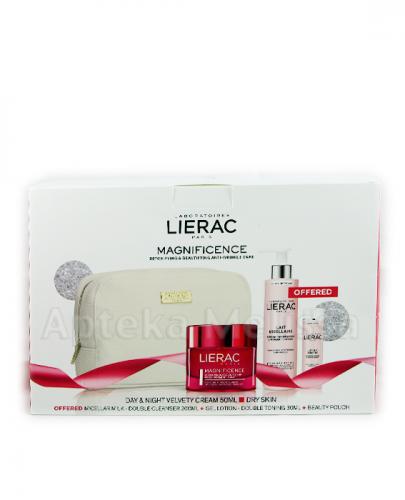 LIERAC Zestaw MAGNIFICENCE Krem + Mleczko micelarne + Tonik żel - 50 ml + 200 ml + 30 ml + KOSMETYCZKA! - Apteka internetowa Melissa