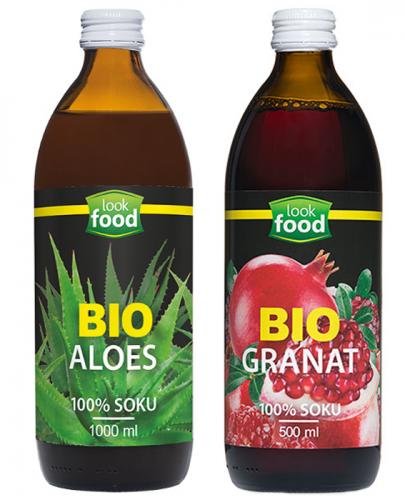  LOOK FOOD Sok Aloes + Bio Granat - 500 ml + 500 ml - Apteka internetowa Melissa  