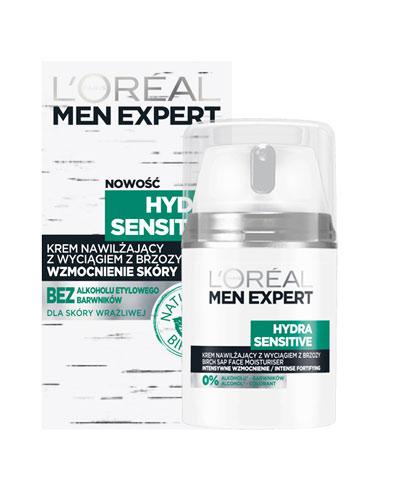  L'Oreal Men Expert Hydra Sensitive Krem nawilżający z wyciągiem z brzozy - 50 ml - cena, opinie, właściwości  - Apteka internetowa Melissa  