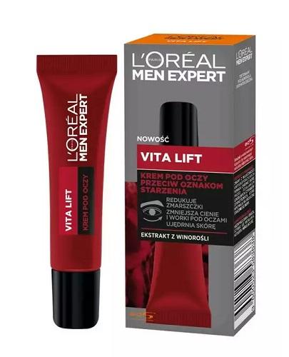 L'Oreal Men Expert Vita Lift Krem pod oczy przeciw oznakom starzenia - 15 ml Krem pod oczy dla mężczyzn - cena, opinie, właściwości - Apteka internetowa Melissa
