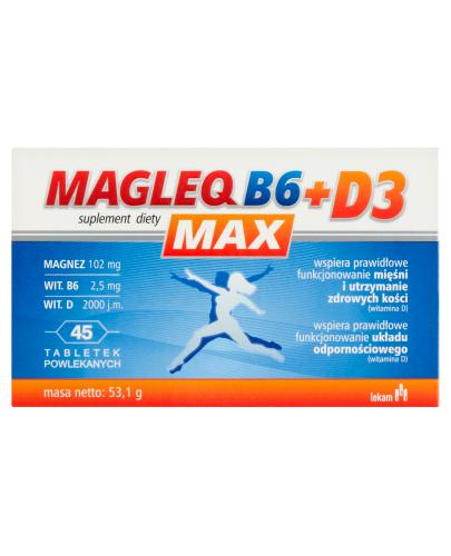 Magleq B6 max + D3 - 45 tabl. - cena, opinie, dawkowanie - Drogeria Melissa