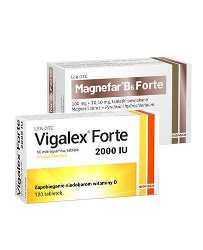  MAGNEFAR B6 FORTE, 60 tabl. na niedobory magnezu, + Vigalex Forte 2000 IU, 120 tabl. Na wzmocnienie kości - Apteka internetowa Melissa  