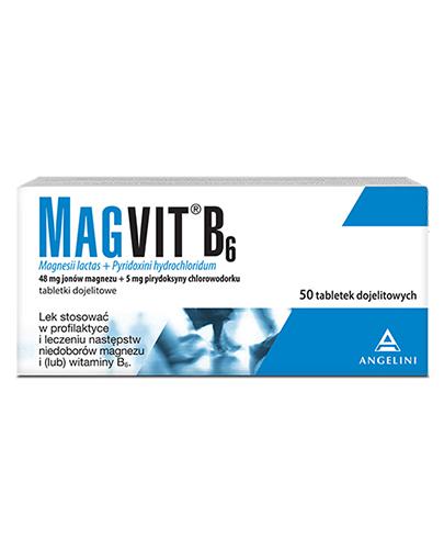  Magvit B6, Magnez, Witamina B6, 50 tabl., cena, opinie, właściwości  - 1016812- brak kartonowego opakowania  
