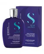 Alfaparf Semi di Lino Brunette Anti - Orange Low Shampoo Delikatny Szampon niwelujący pomarańczowe refleksy z włosów brązowych i kasztanowych, 250 ml