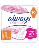 Always Sensitive Normal Plus1 Podpaski ze skrzydełkami - 10 szt.
