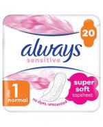 Always Sensitive Normal Plus1 Podpaski ze skrzydełkami - 20 szt.