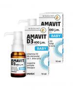 Amavit D3 baby 400 j.m., 2 x 10 ml, cena, opinie, dawkowanie