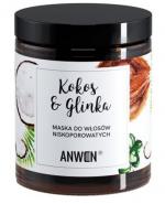 Anwen Kokos & Glinka Maska do włosów niskoporowatych - 180 ml