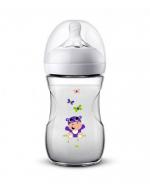 Avent Natural Butelka do karmienia ze smoczkiem z hipopotamem 1m+ SCF070/22 -260 ml