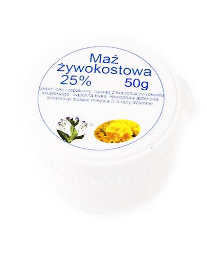 MAŹ ŻYWOKOSTOWA 25% - 50 g Przeciwbólowa i pielęgnacyjna - cena, opinie, stosowanie - Apteka internetowa Melissa