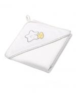 Babyono Okrycie kąpielowe frotte-ręcznik z kapturkiem biały 76 cm x 76 cm 141/07, 1 szt.