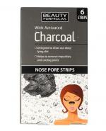 BEAUTY FORMULAS CHARCOAL Oczyszczające paski na nos z aktywnym węglem - 6 szt.