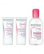 BIODERMA SENSIBIO AR Krem aktywny do skóry z problemami naczynkowymi - 40 ml + SENSIBIO AR BB CREAM Krem do skóry z problemami naczynkowymi - 40 ml + SENSIBIO H2O Płyn micelarny do oczyszczania twarzy i zmywania makijażu - 250 ml