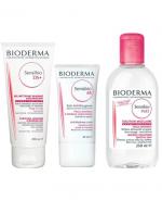 BIODERMA SENSIBIO DS+ GEL MOUSSANT Antybakteryjny żel oczyszczający - 200 ml + SENSIBIO AR Krem aktywny do skóry z problemami naczynkowymi - 40 ml + SENSIBIO H2O Płyn micelarny do oczyszczania twarzy i zmywania makijażu - 250 ml