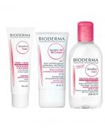 BIODERMA SENSIBIO FORTE Krem o natychmiastowym działaniu łagodzącym - 40 ml + SENSIBIO AR BB CREAM Krem do skóry z problemami naczynkowymi - 40 ml + SENSIBIO H2O Płyn micelarny do oczyszczania twarzy i zmywania makijażu - 250 ml