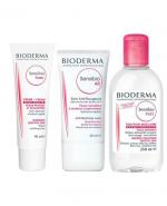 BIODERMA SENSIBIO FORTE Krem o natychmiastowym działaniu łagodzącym - 40 ml + SENSIBIO AR Krem aktywny do skóry z problemami naczynkowymi - 40 ml + SENSIBIO H2O Płyn micelarny do oczyszczania twarzy i zmywania makijażu - 250 ml