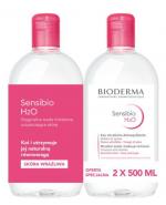 BIODERMA SENSIBIO H2O DUOPACK Płyn micelarny do oczyszczania twarzy i zmywania makijażu - 2 x 500 ml