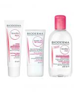 BIODERMA SENSIBIO RICH Krem łagodzący o bogatej konsystencji do skóry wrażliwej - 40 ml + SENSIBIO AR BB CREAM Krem do skóry z problemami naczynkowymi - 40 ml + SENSIBIO H2O Płyn micelarny do oczyszczania twarzy i zmywania makijażu - 250 ml