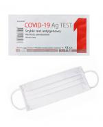 Bisaf Test antygenowy COVID-19 Ag, 1 szt. + Maska ochronna z jonami srebra wielokrotnego użytku, 1szt.