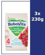 BOBOVITA Kaszka mleczno-ryżowa o smaku malinowym po 4 m-cu - 3 x 230 g