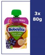 BOBOVITA MUS Jagody i jabłka z bananem po 6 m-cu - 3 x 80 g