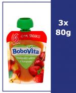 BOBOVITA MUS Truskawki i wiśnie z bananem po 6 m-cu - 3 x 80 g